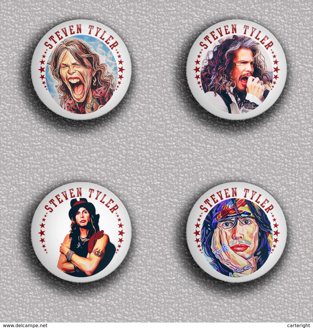 35 X Steven Tyler Music Fan ART BADGE BUTTON PIN SET 1 (1inch/25mm Diameter) - Music