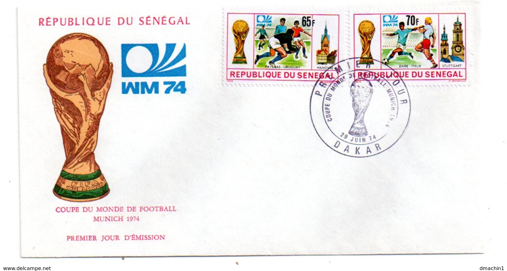 Sénégal -Premier Jour - Football Munich 1974-voir état - Senegal (1960-...)