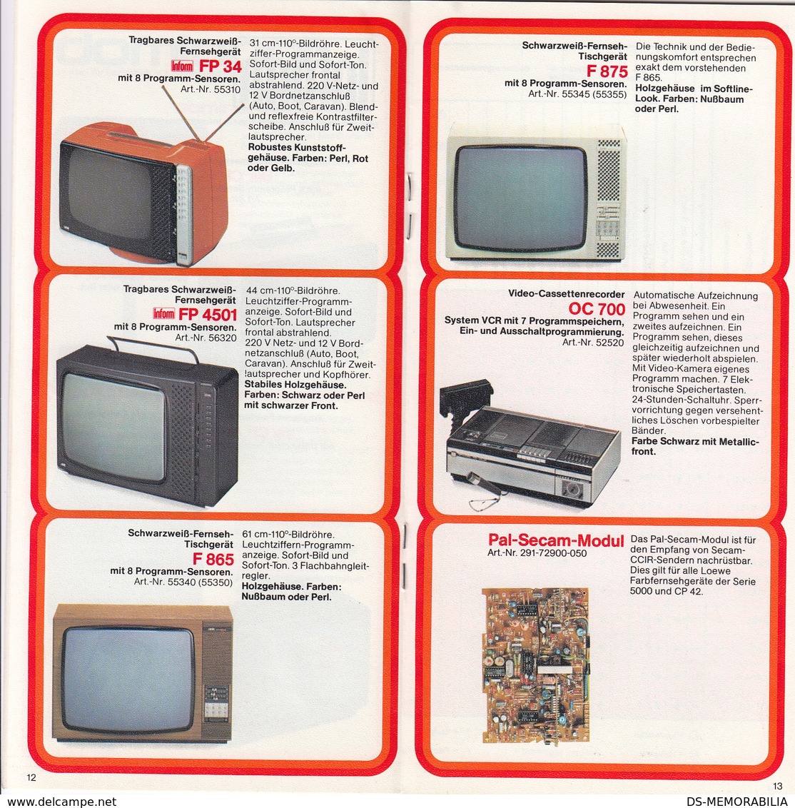 1977 LOEWE GERMANY TV TELEVISION RADIO GRAMOPHONE CATALOGUE BROCHURE PROSPECT - Fernsehgeräte