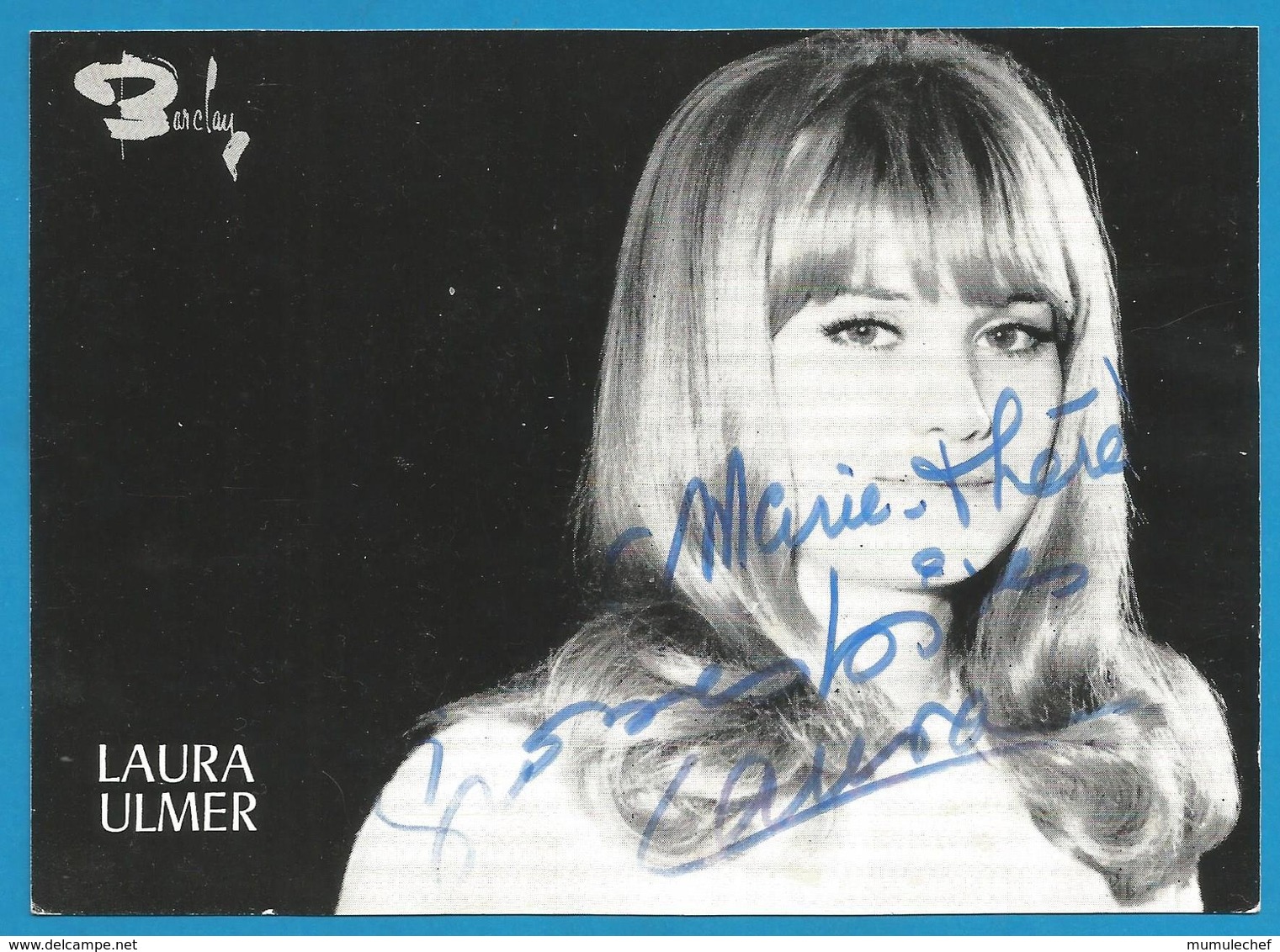 (A970) - Signature / Dédicace / Autographe Original - Laura ULMER - Chanteuse - Autres & Non Classés