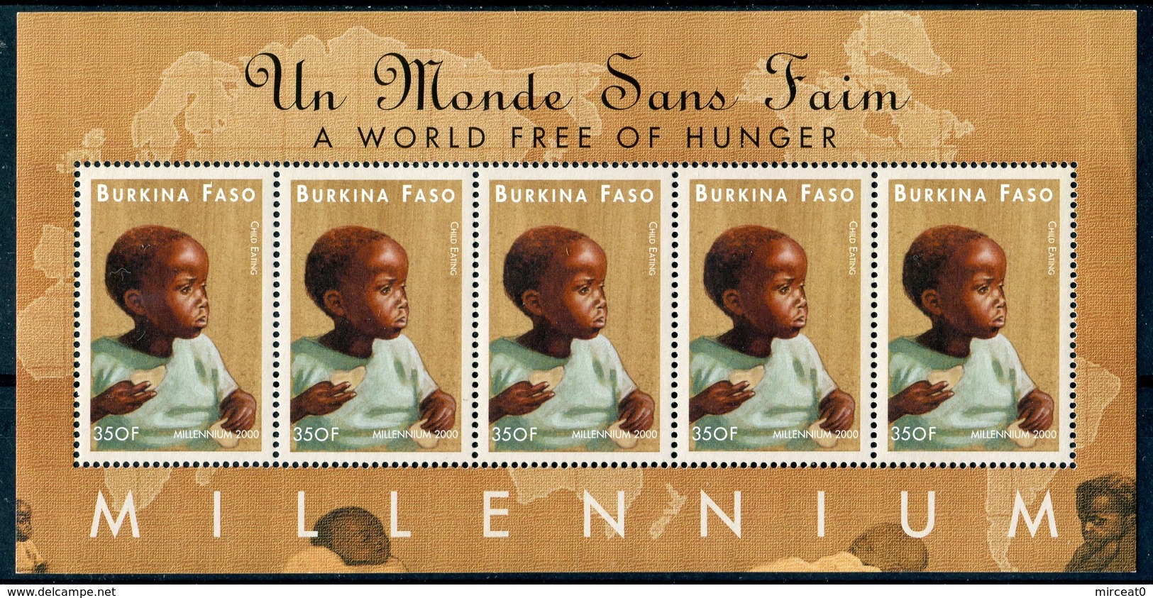 BURKINA FASO 1999  MNH  - " LE SECOND MILLENAIRE. UN MONDE SANS FAIM " - 1 Bloc - Burkina Faso (1984-...)