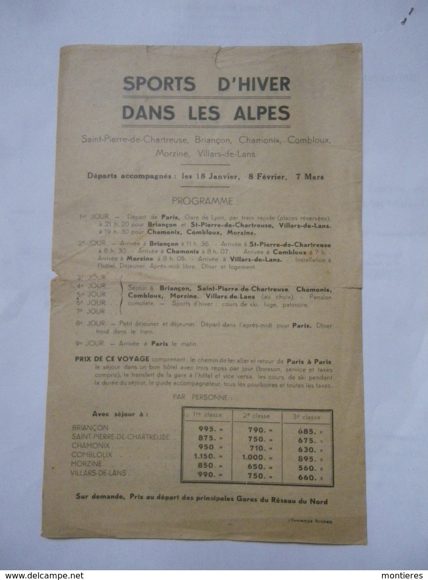SPORTS D'HIVER Alpes 1930 : Saint Pierre De Chartreuse Briançon Villars De Lans Chamonix Combloux Morzine Engelberg - Sport En Toerisme