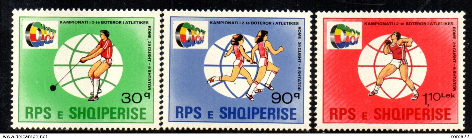 XP4018 - ALBANIA 1987 , Yvert Serie N. 2148/2150  ***  Atletica - Albania