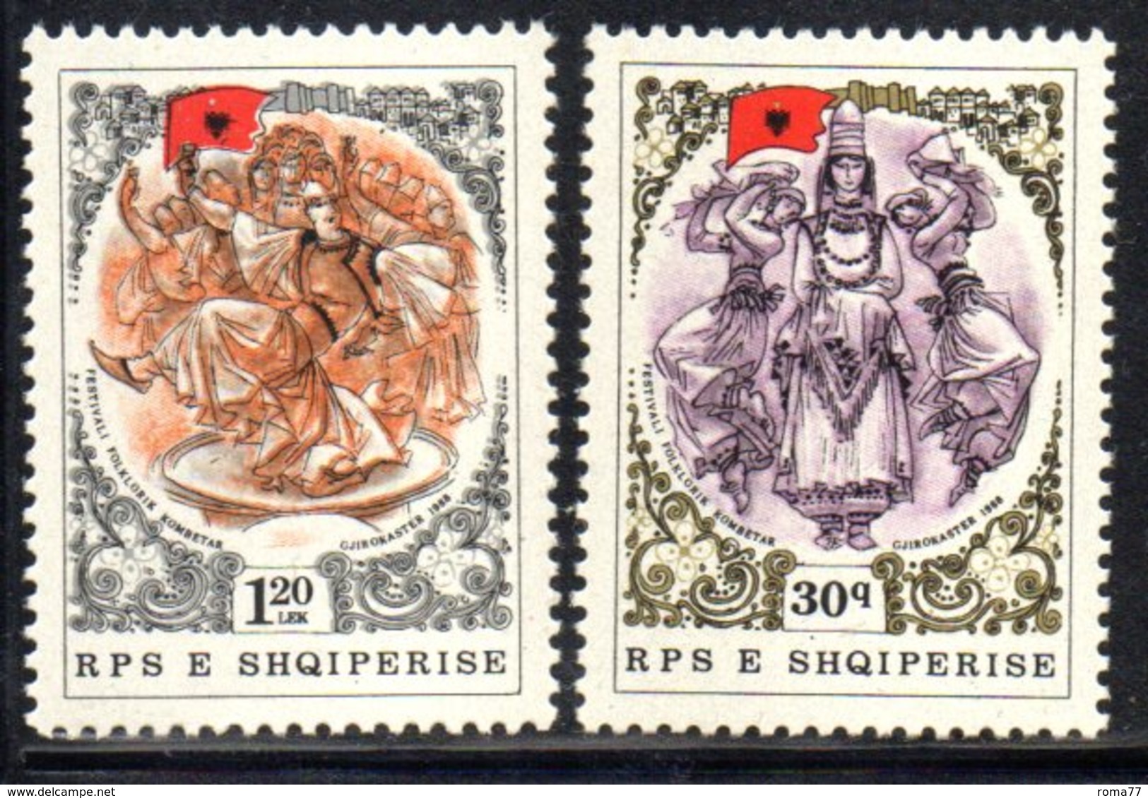 XP4027 - ALBANIA 1988 , Yvert Serie N. 2169M/N  *** Festival. Difficile - Albania