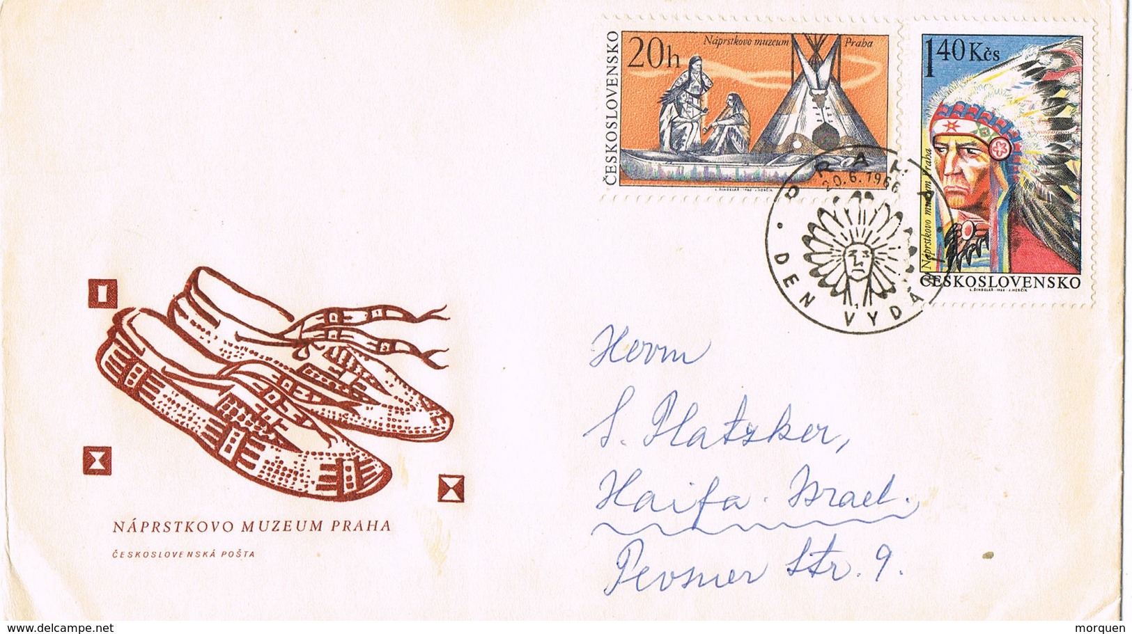31077. Carta PRAHA (Checoslovaquia) 1966. Indian American Natives - Cartas & Documentos