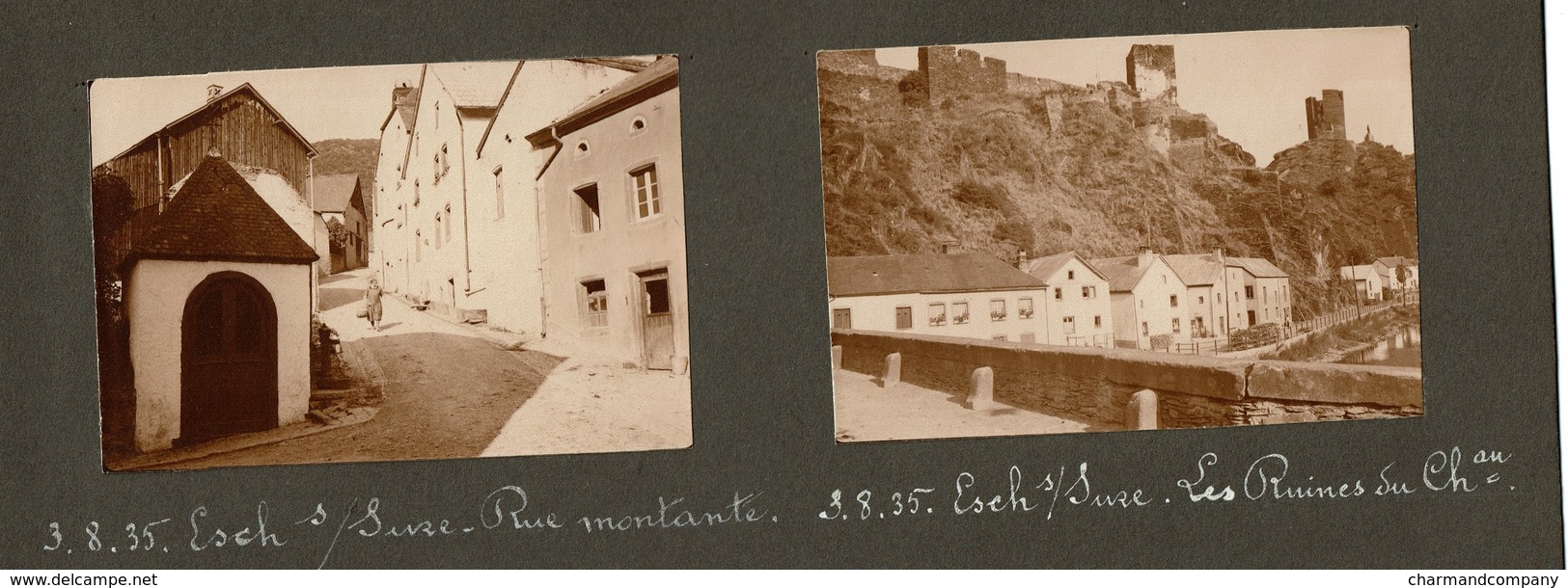 1935 - 8 Petites Photos Esch Sur Sûre Luxembourg - 3 Scans - Places