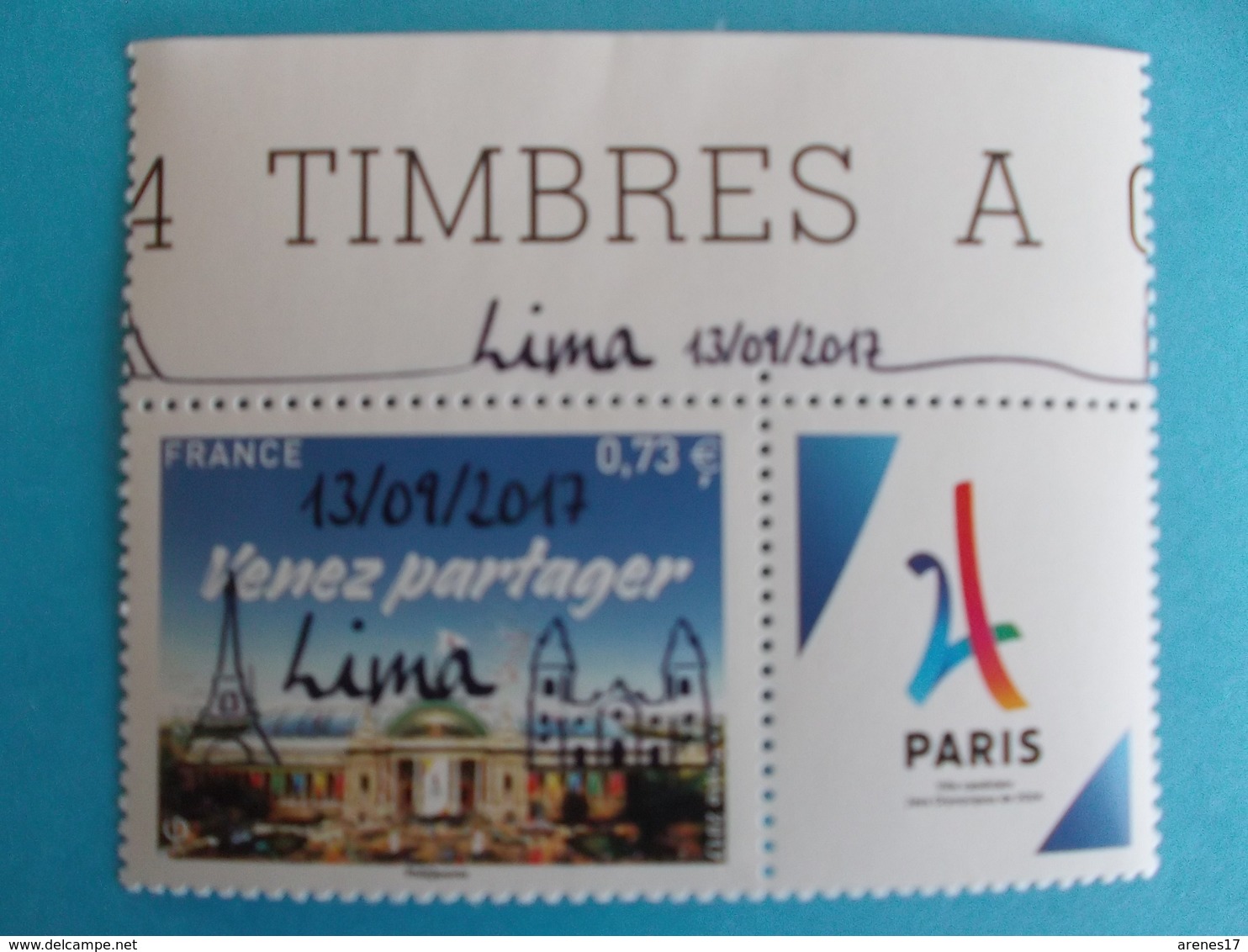 TIMBRE : 5144A , PARIS 2024 , SURCHARGE LIMA , Haut De Feuille , XX,en Parfait état - Unused Stamps