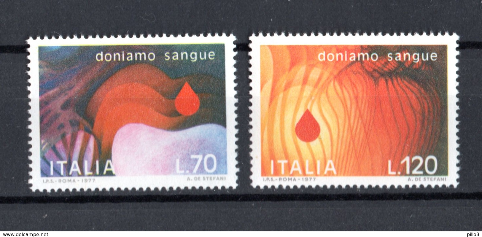 ITALIA :  Donatori  Di  Sangue - 2 Valori  MNH**  Del  26.10.1977 - 1971-80:  Nuovi