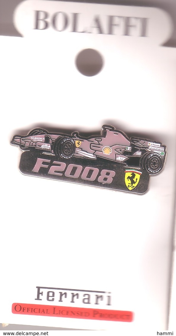 L327 Pin's Ferrari Officiel F2008 Shell Qualité Egf Signé Bolaffi 40 Mm X 15 Mm RARE Achat Immédiat Immédiat - Ferrari