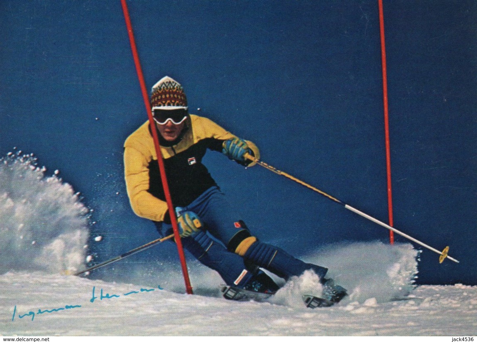 Carte Postale Moderne - Ski Slalom - INGEMAR STENMARK - Dédicacée - Sports D'hiver