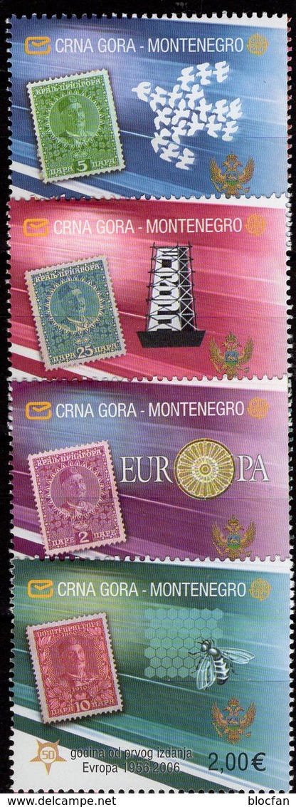 EUROPA 1956-2006 Montenegro 108/1 Aus Block 2 A ** 11€ Hoja M/s Maps Bloc History S/s Stamps On Stamp Sheet Bf CEPT - 2006