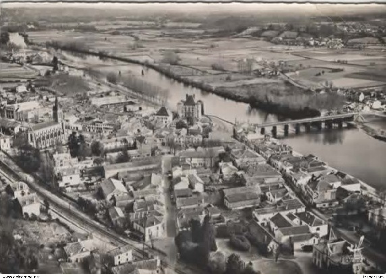 En Avion Au Dessus De … PEYREHORADE (Landes) Le Pont Sur Les Gaves Et Vue Generale - Circulé En 1961 - Peyrehorade