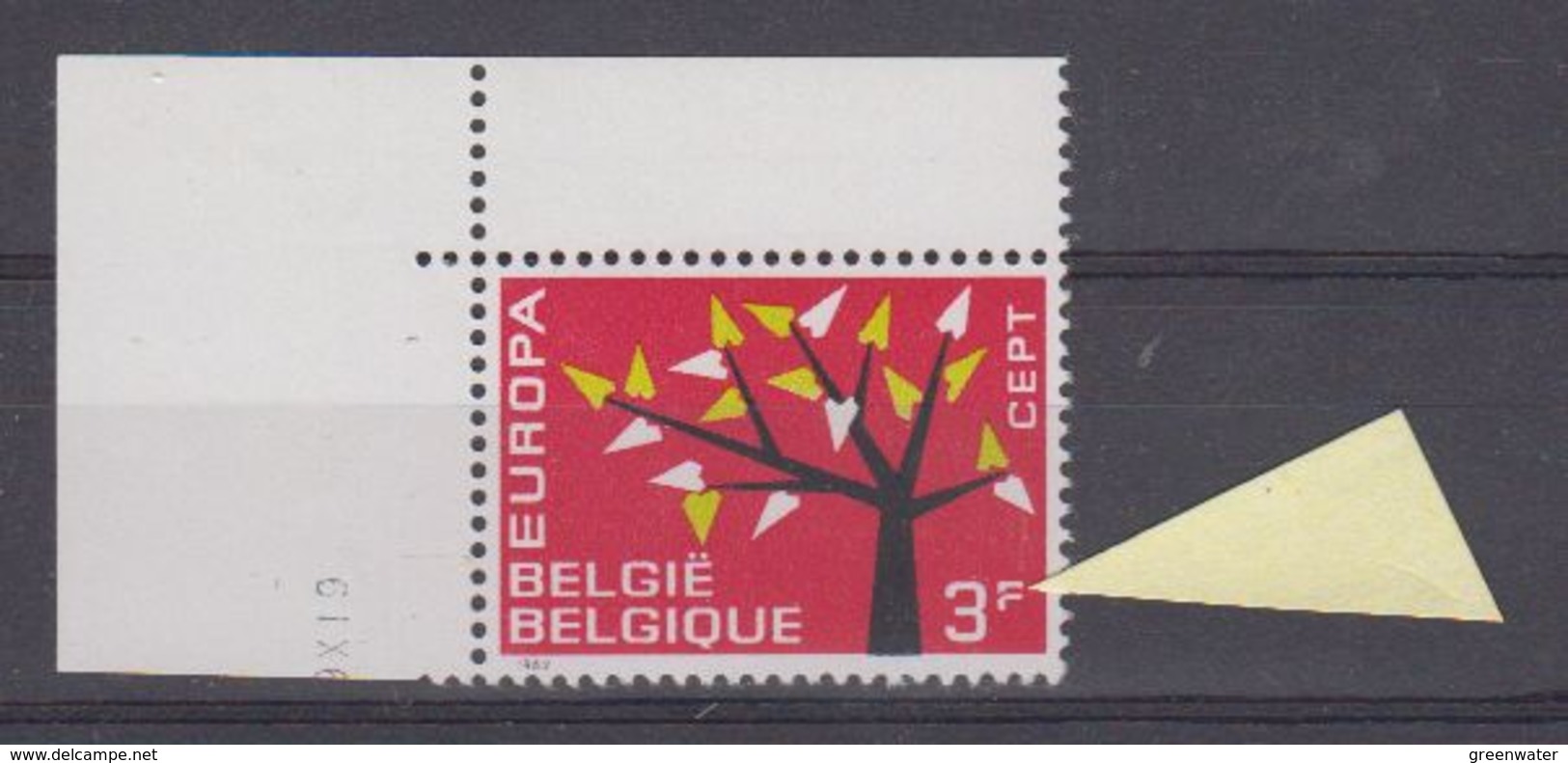 Europa Cept 1962 Belgium 3F VARIETY Red Point In "F" (corner) ** Mnh (41637) - 1962