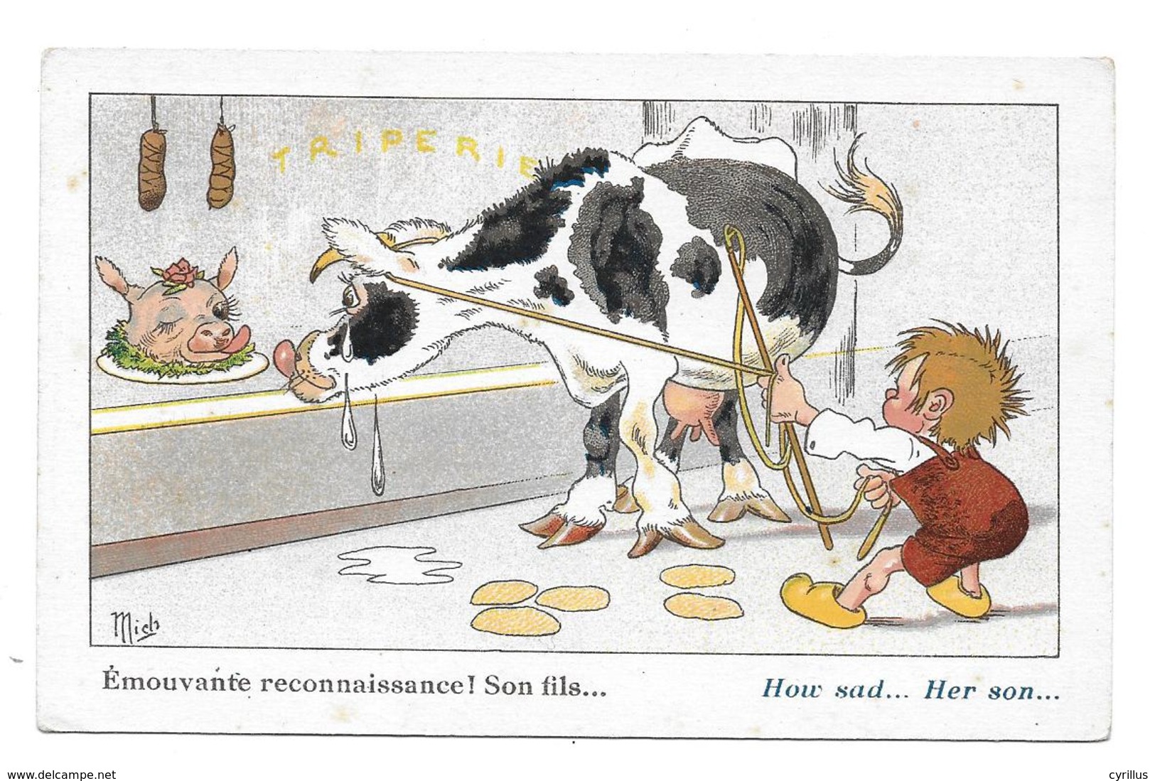 ILLUSTRATEURS.N°7050.MICH.EMOUVANTE RECONNAISSANCE!SON FILS.VACHE ET COCHON - Mich