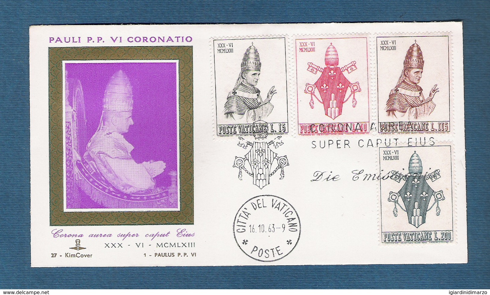 VATICANO - 1963 - Busta FDC Della KimCover - Serie INCORONZIONE DI PAOLO VI - In Buone Condizioni. - FDC