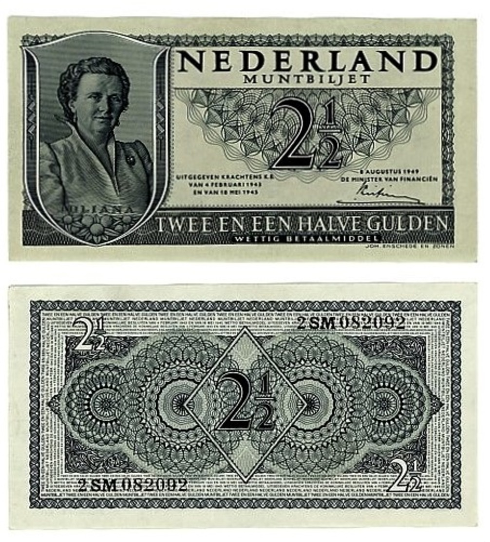 OLANDA-PAESI BASSI- NEDERLAND MUNTBILJET 2 ½ GULDEN- 1949- SPL/QFDS (12/24) - 2 1/2 Gulden