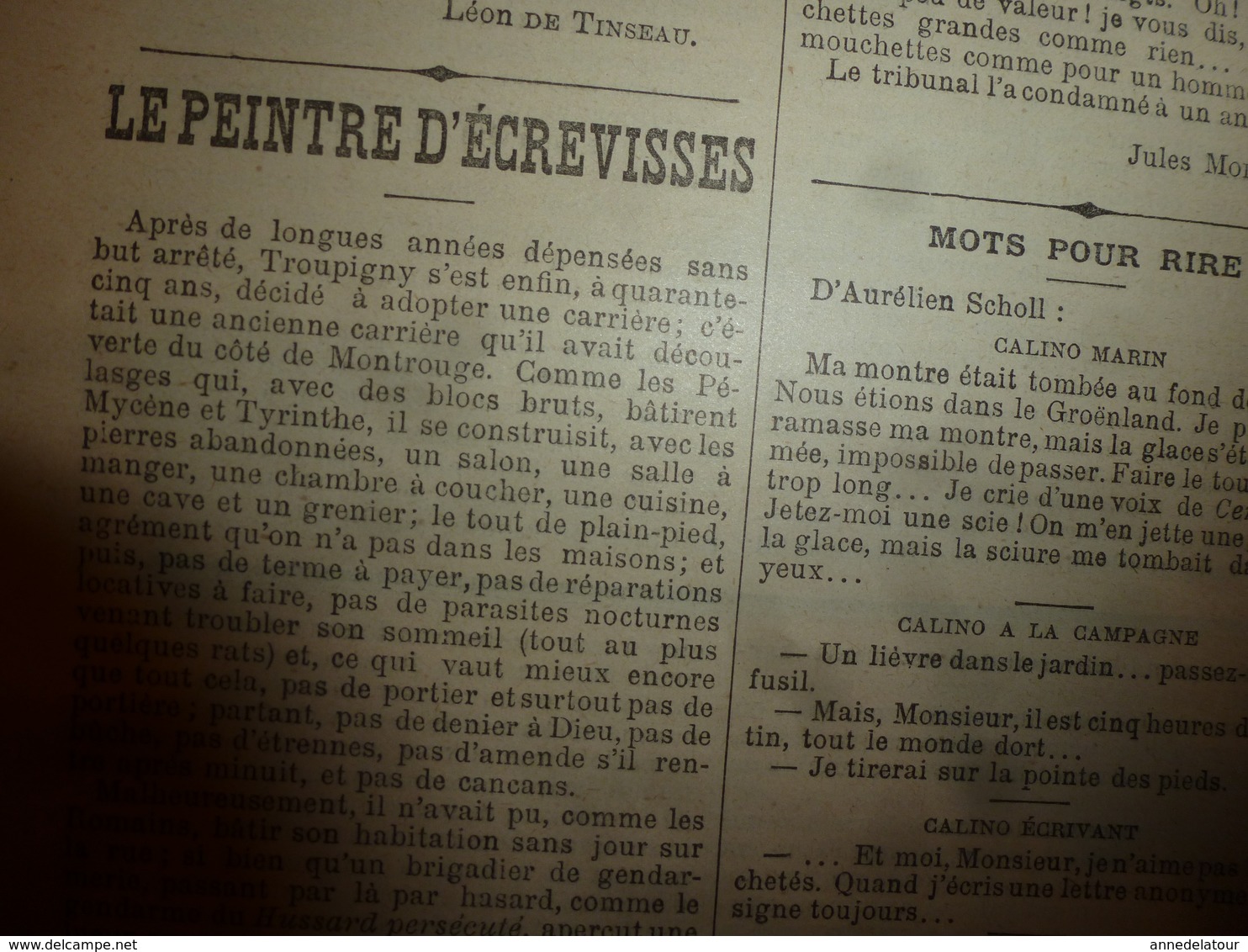 1892 LE PETIT JOURNAL:Terrible grisou à Anderlues;Phare des Sanguinaires;Troupigny à Montrouge,peintre d'écrevisses;etc