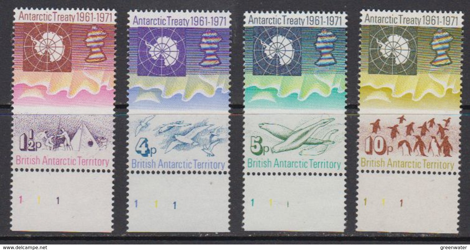 British Antarctic Territory 1971 Antarctic Treaty 4v (+margin) ** Mnh (41639B) - Ongebruikt