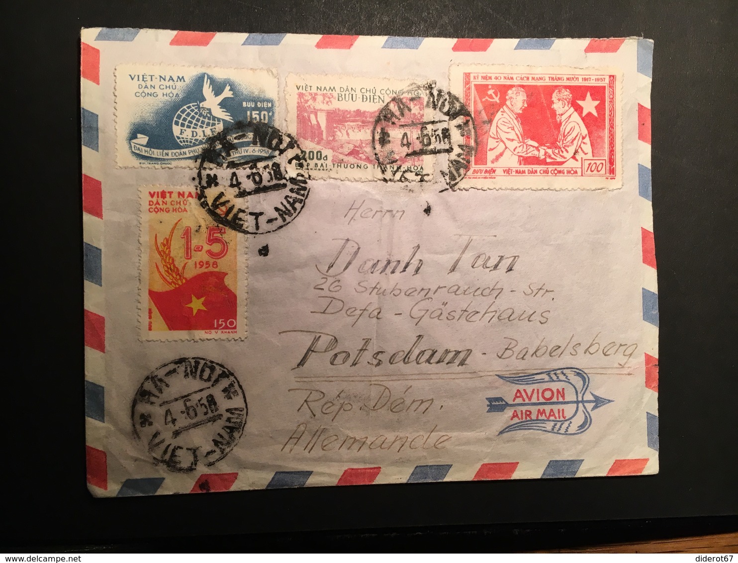 Vietnam Du Nord  Viet Enveloppe Cover 1958 - Viêt-Nam