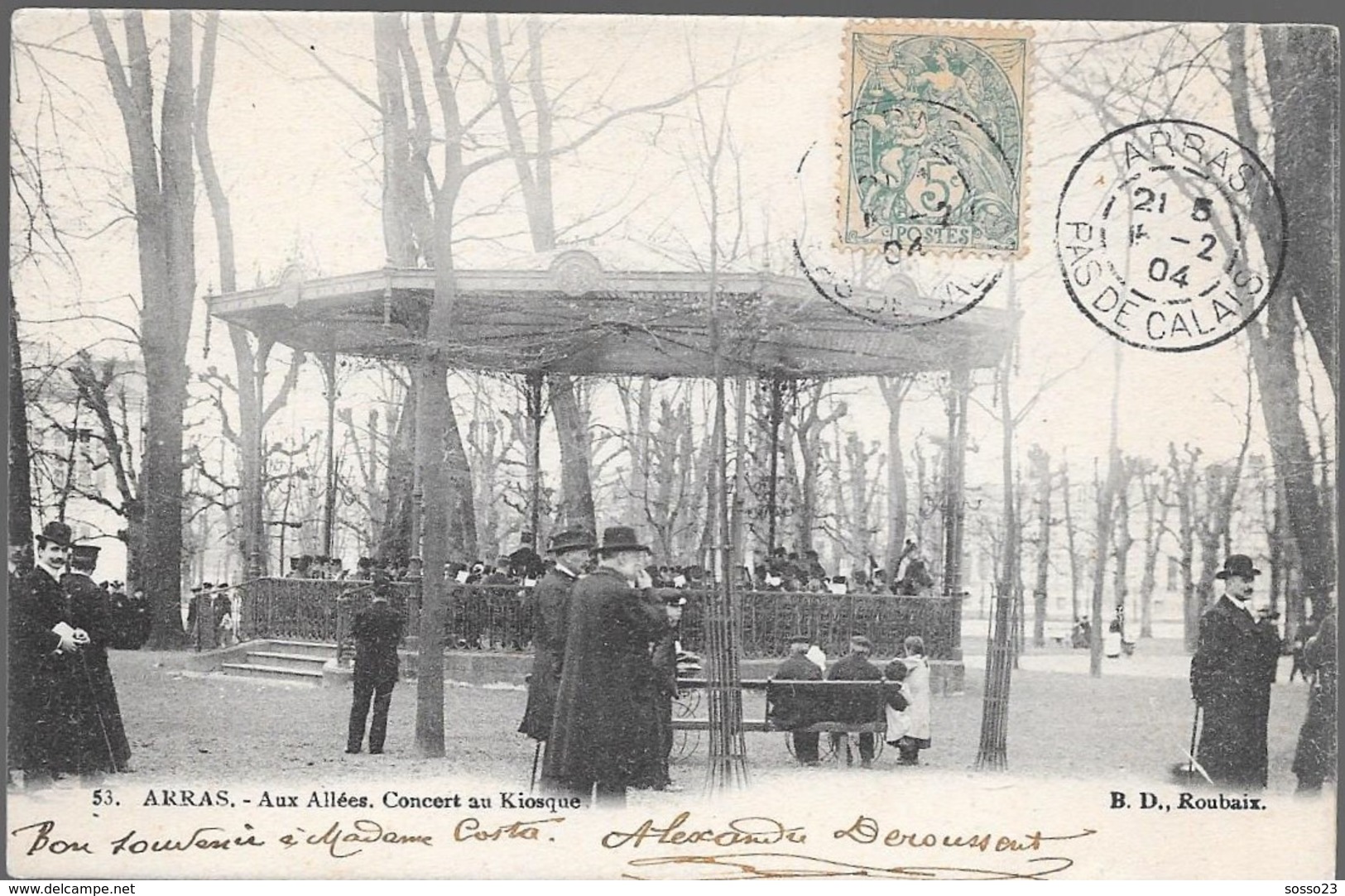 ARRAS AUX ALLEES,  CONCERT AU KIOSQUE 1904 - Arras