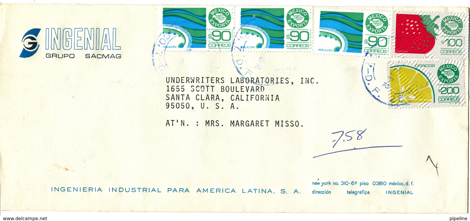 Mexico Cover Sent To USA 14-1-1987 - Mexico