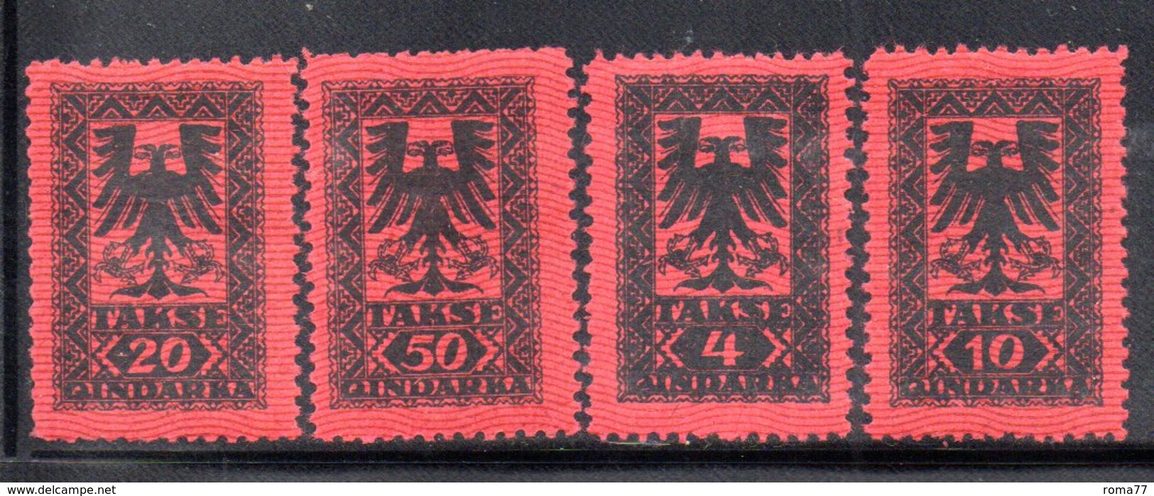 XP4046 - ALBANIA 1922 , Segnatasse Yvert Serie N. 18/21  * - Albania