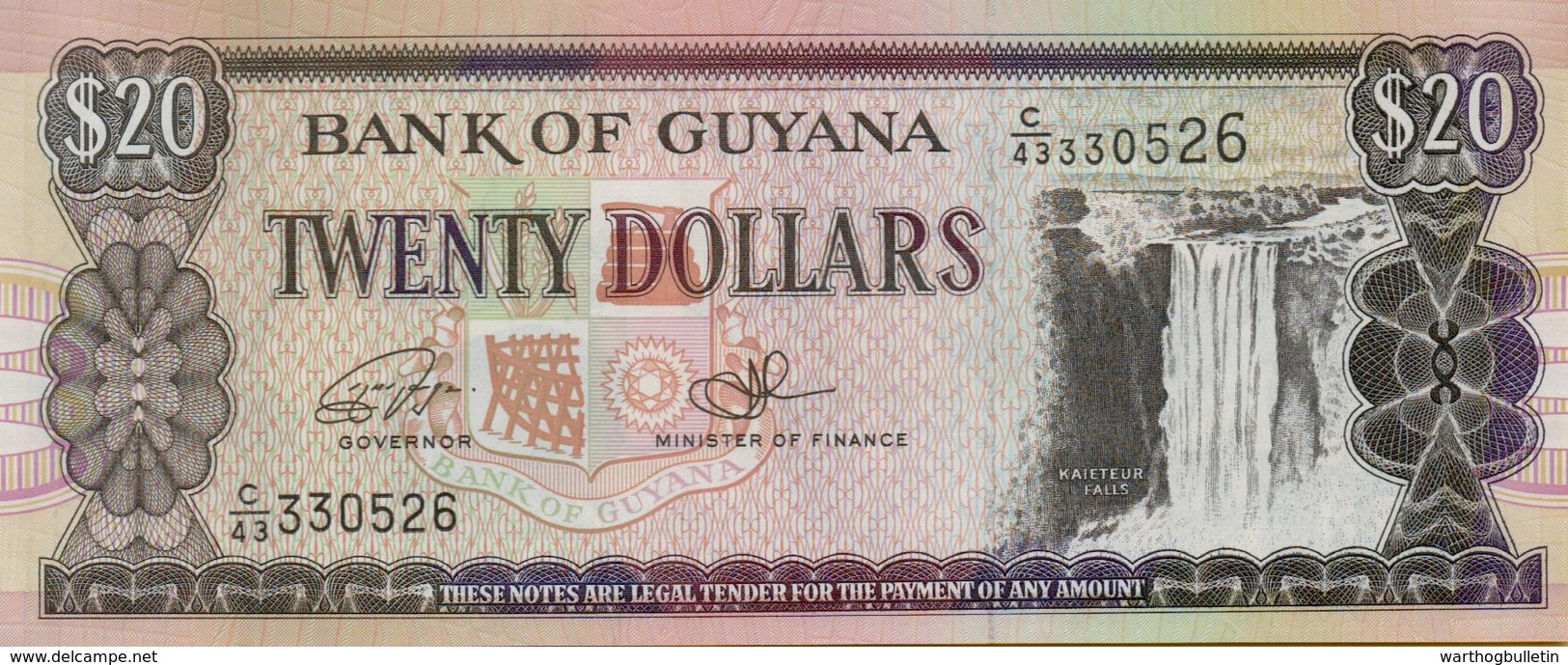 1996 Guyana 20 Dollar Banknote P#30 - Guyana