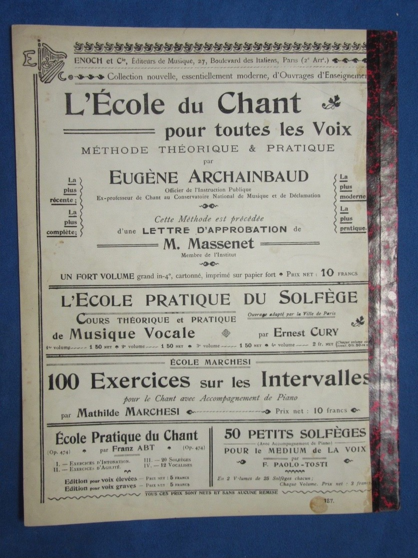 CAF CONC CHANT PIANO GF PARTITION CÉCILE CHAMINADE THÉNARD ESTHER TALLISER 1901 ILL BARABANDY - Autres & Non Classés