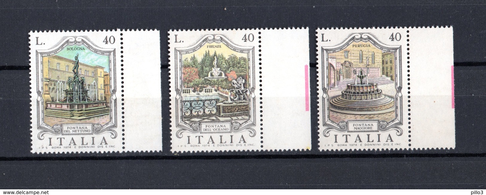 ITALIA :  Serie   Fontane D'Italia  2a Serie - 3 Valori  MNH**  Del  9.11.1974 - 1971-80:  Nuovi