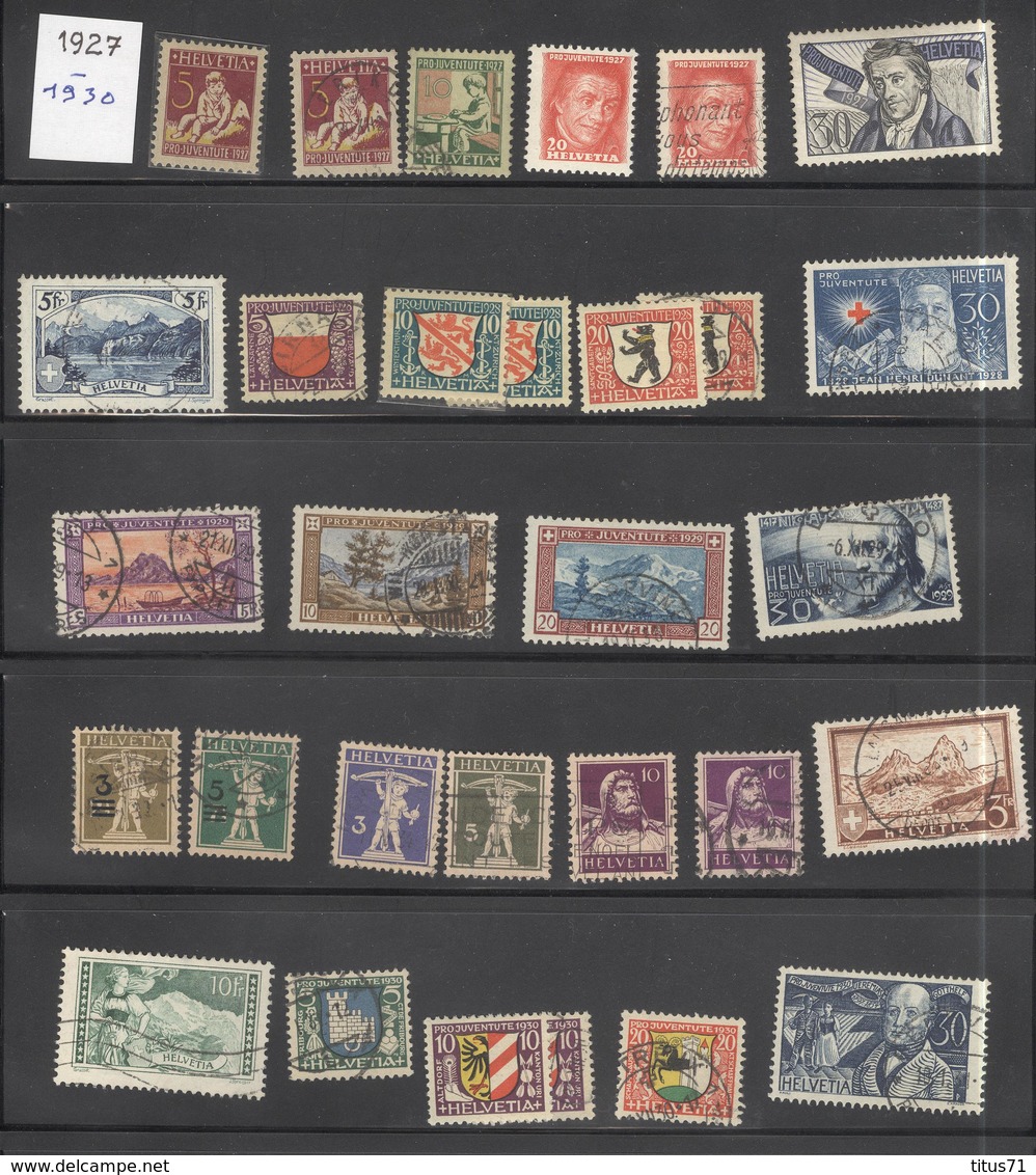 Lot Timbres Suisses 1927-1930 - Oblitérés Ou Neufs Avec Traces De Charnières - Autres & Non Classés