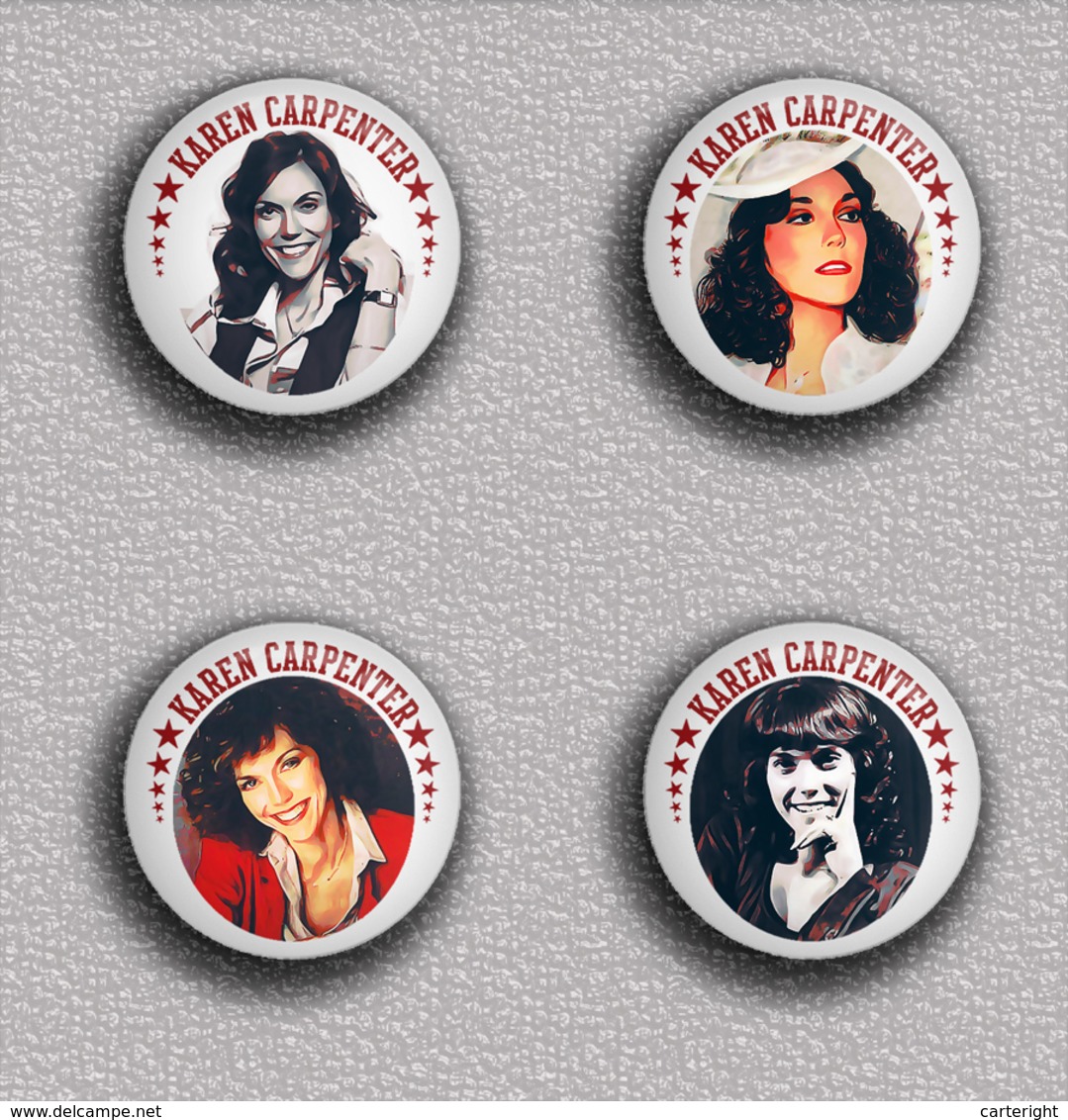 35 X Karen Carpenter Music Fan ART BADGE BUTTON PIN SET 1 (1inch/25mm Diameter) - Music