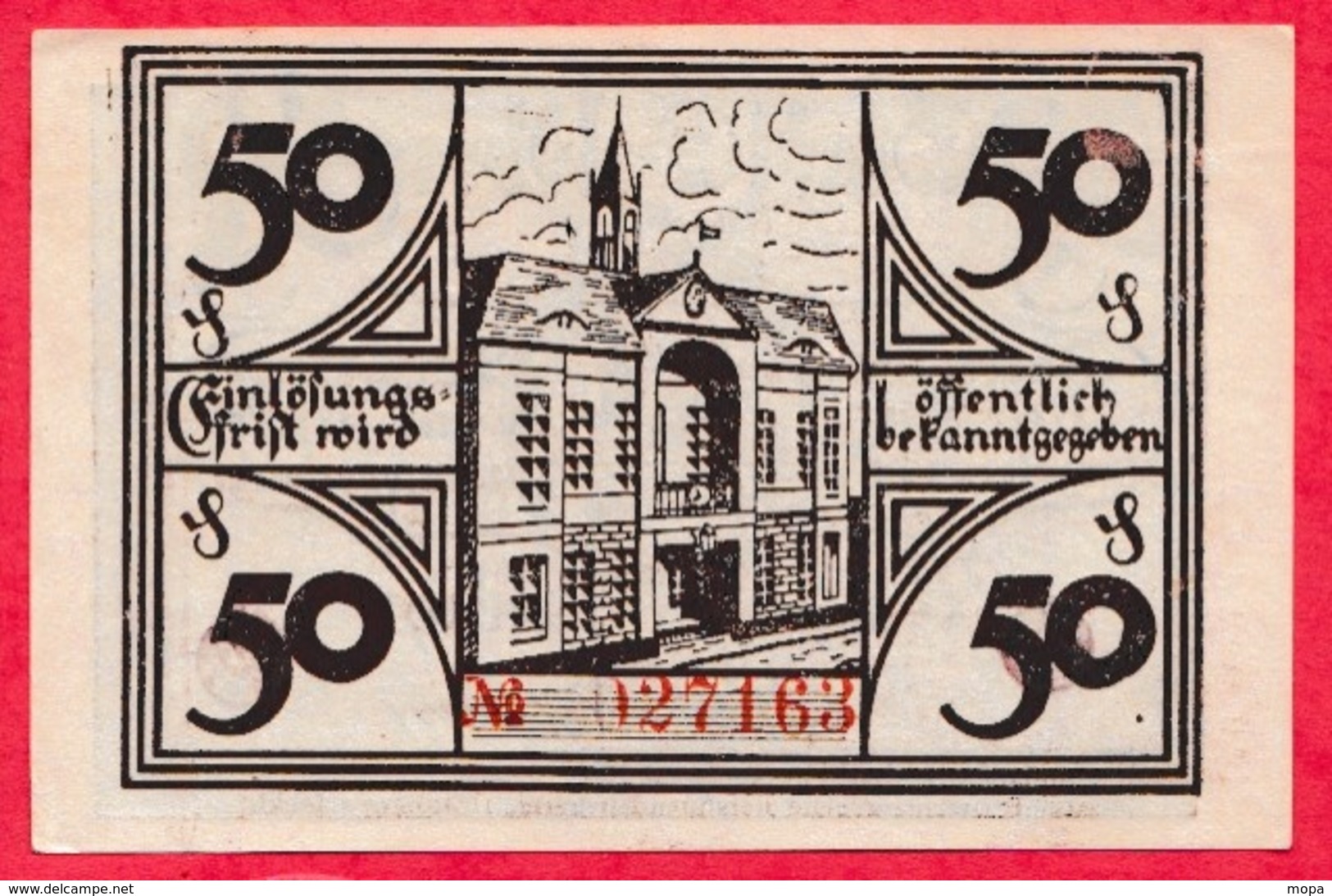 Allemagne 1 Notgeld De 50 Pfenning Stadt Goldberg (RARE) Dans L 'état  N °2821 - Collections