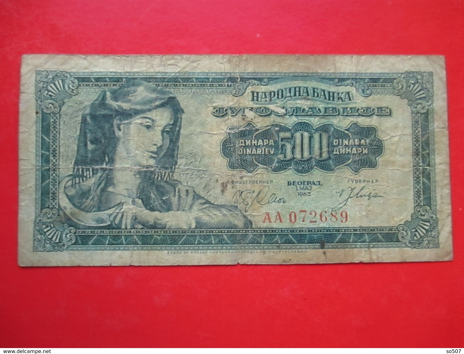 X1- 500 Dinara 1963.Yugosalvia- Circulated. - Yougoslavie