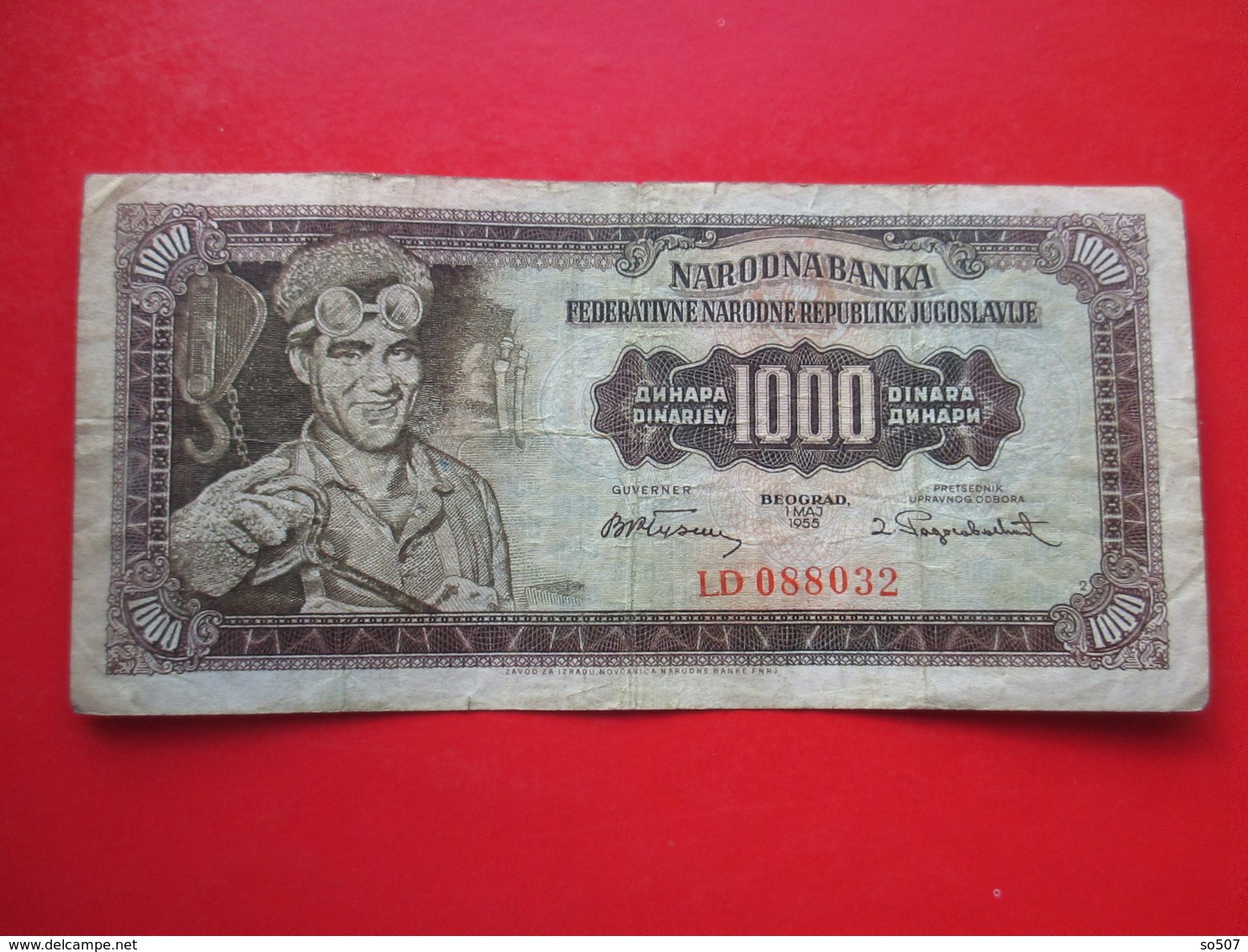 X1- 1000 Dinara 1955.Yugoslavia- Circulated. Banknote - Yougoslavie