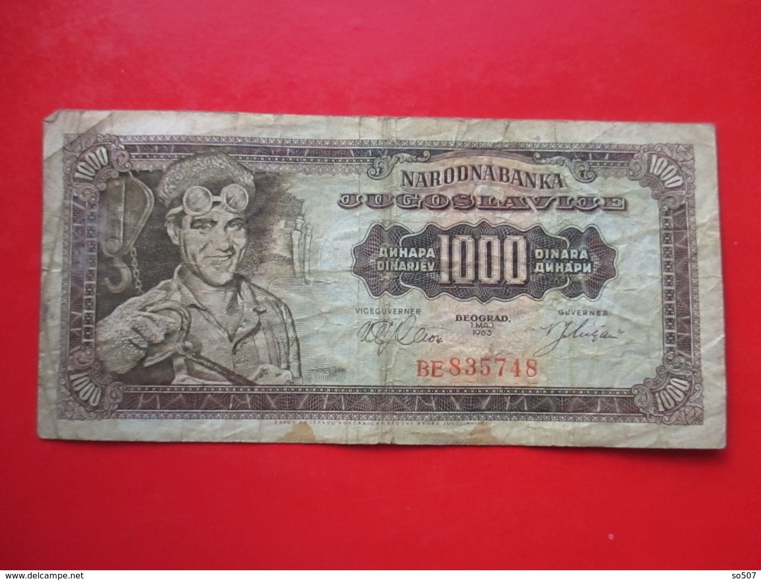 X1- 1000 Dinara 1963.Yugoslavia- Circulated. Banknote - Yugoslavia