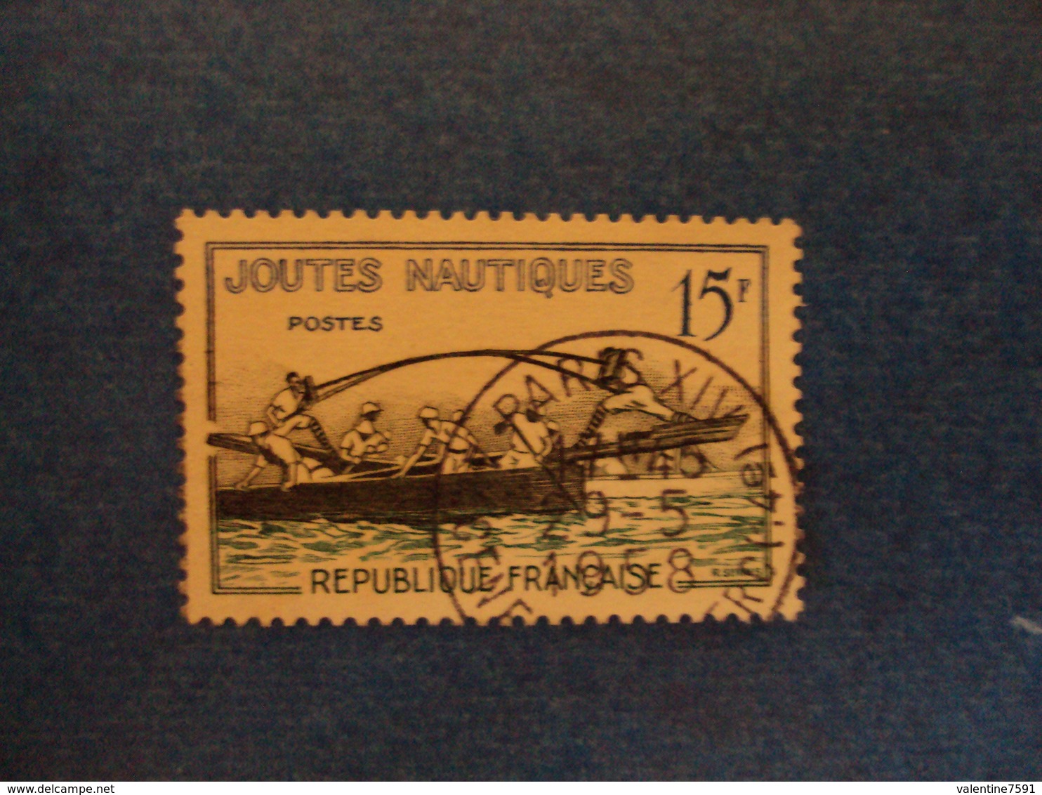 1956-  Timbre Oblitéré   N° 1162   "Sports, Jeux Tradionnels ;   Joutes Nautiques       "cote 1.20      Net   0.40 - Oblitérés