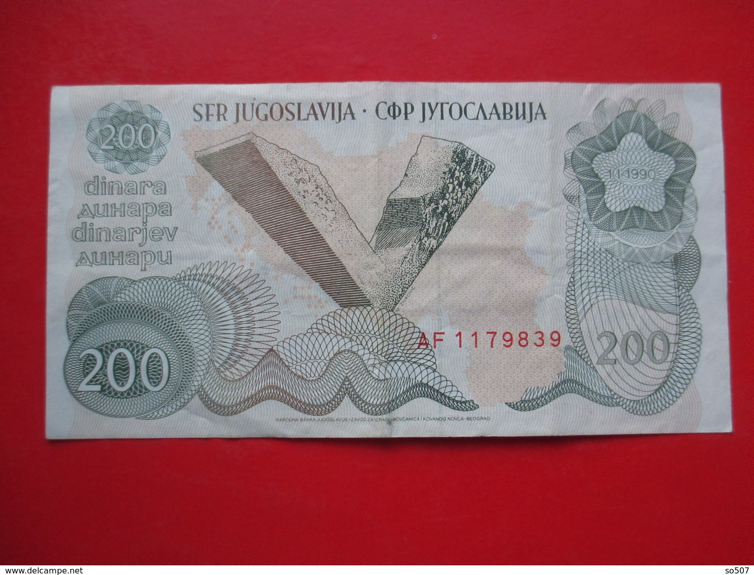 X1- 200 Dinara 1990.Yugoslavia- Circulated. - Jugoslawien