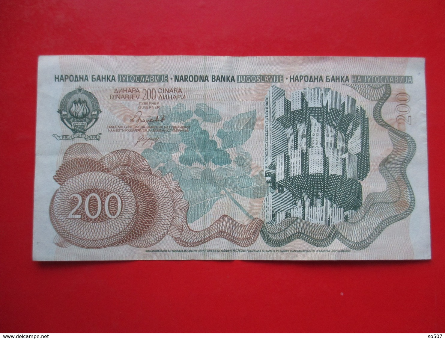 X1- 200 Dinara 1990.Yugoslavia- Circulated. - Yougoslavie