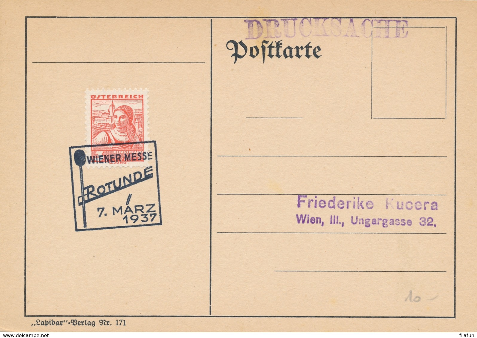 Österreich - 1937 - 2x Special Cancel - Briefmarkenhändlertag & Wiener Messe Rotunde - Brieven En Documenten