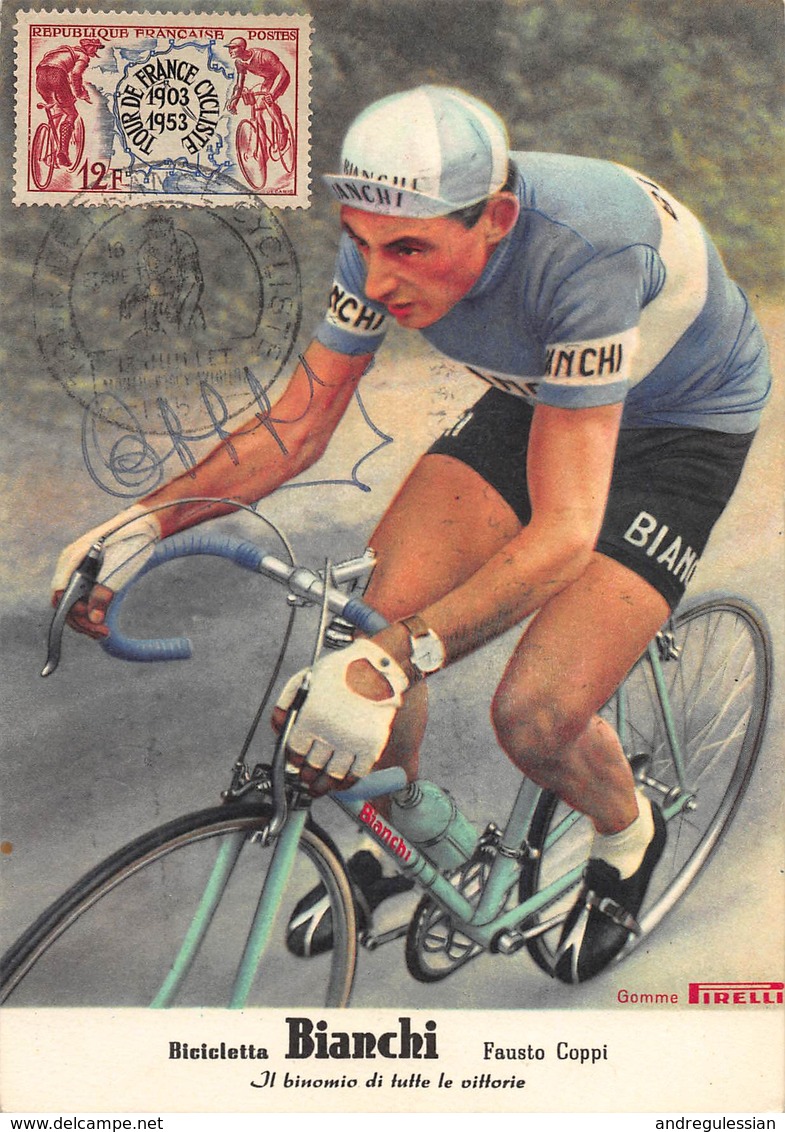 CPA Bicicletta BIANCHI - Fausto Coppi - Il Binomio Di Tutte Le Vittorie - Cyclisme