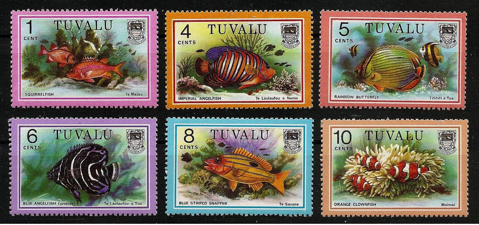 TUVALU 1979 - FISHES From The Sea / Oceans - Var. 6v Mi MNH ** V829c - Tuvalu