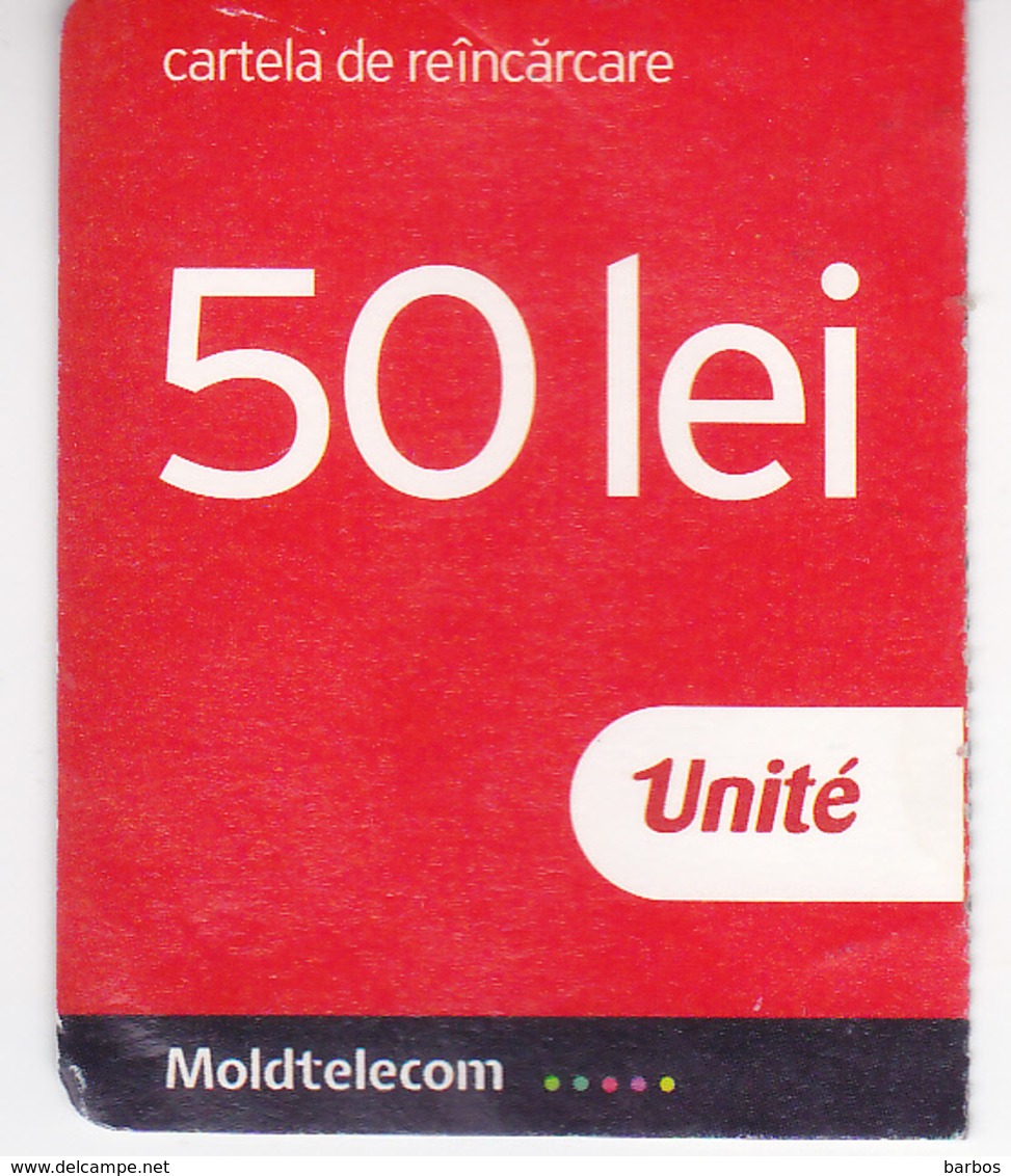 Moldova ,  Moldavie , Prepaid Phonecard - Unite , 50 Lei , 2018 , Paper , Used - Moldova