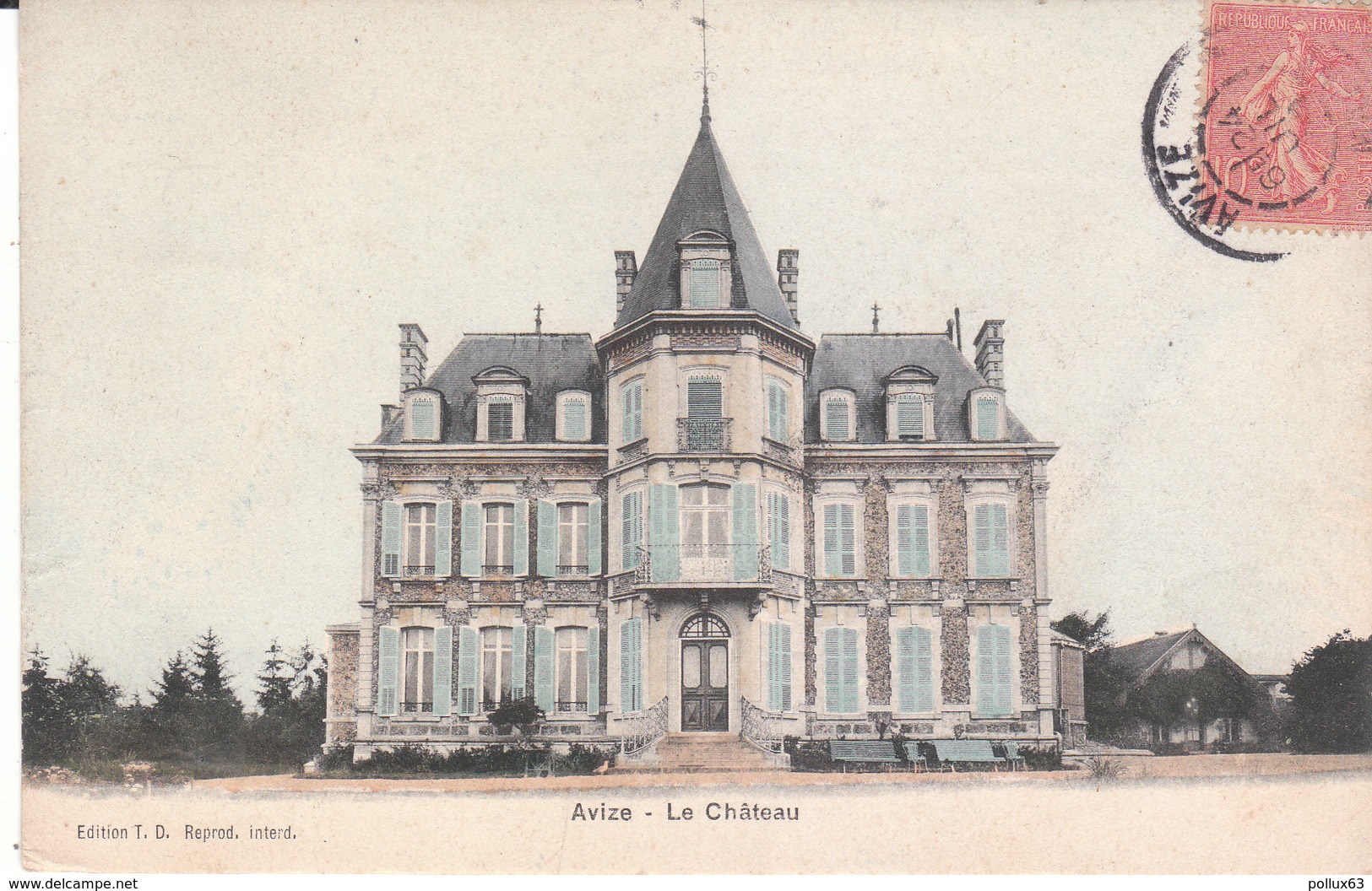 CPA AVIZE (51) LE CHÂTEAU - COLORISEE - Autres & Non Classés