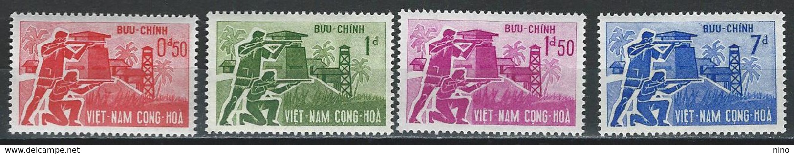 South Vietnam. Scott # 197-200 MNH. Defense System. 1962 - Vietnam