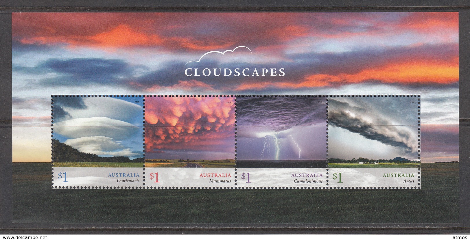 Australia MNH 2018 Cloudscapes Sheet - Ongebruikt