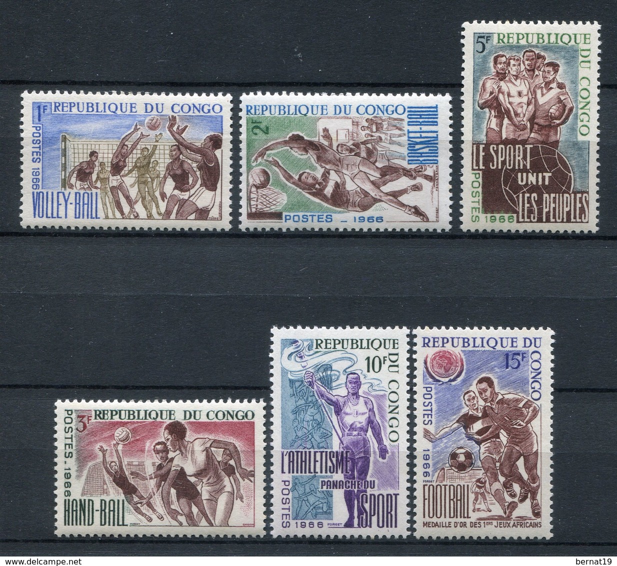 Congo 1966. Yvert 190-95 ** MNH. - Nuevas/fijasellos