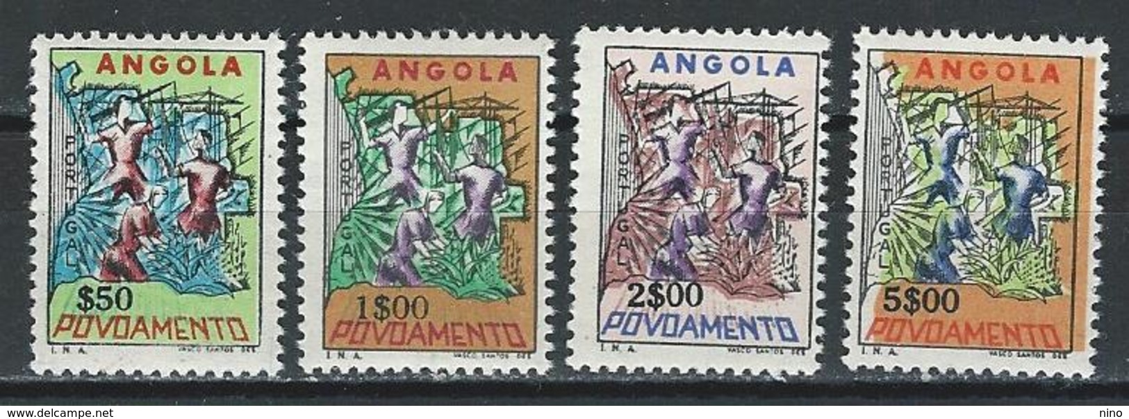 Angola. Scott # RA22-25 MNH. Postal Tax Stamps. 1965 - Angola