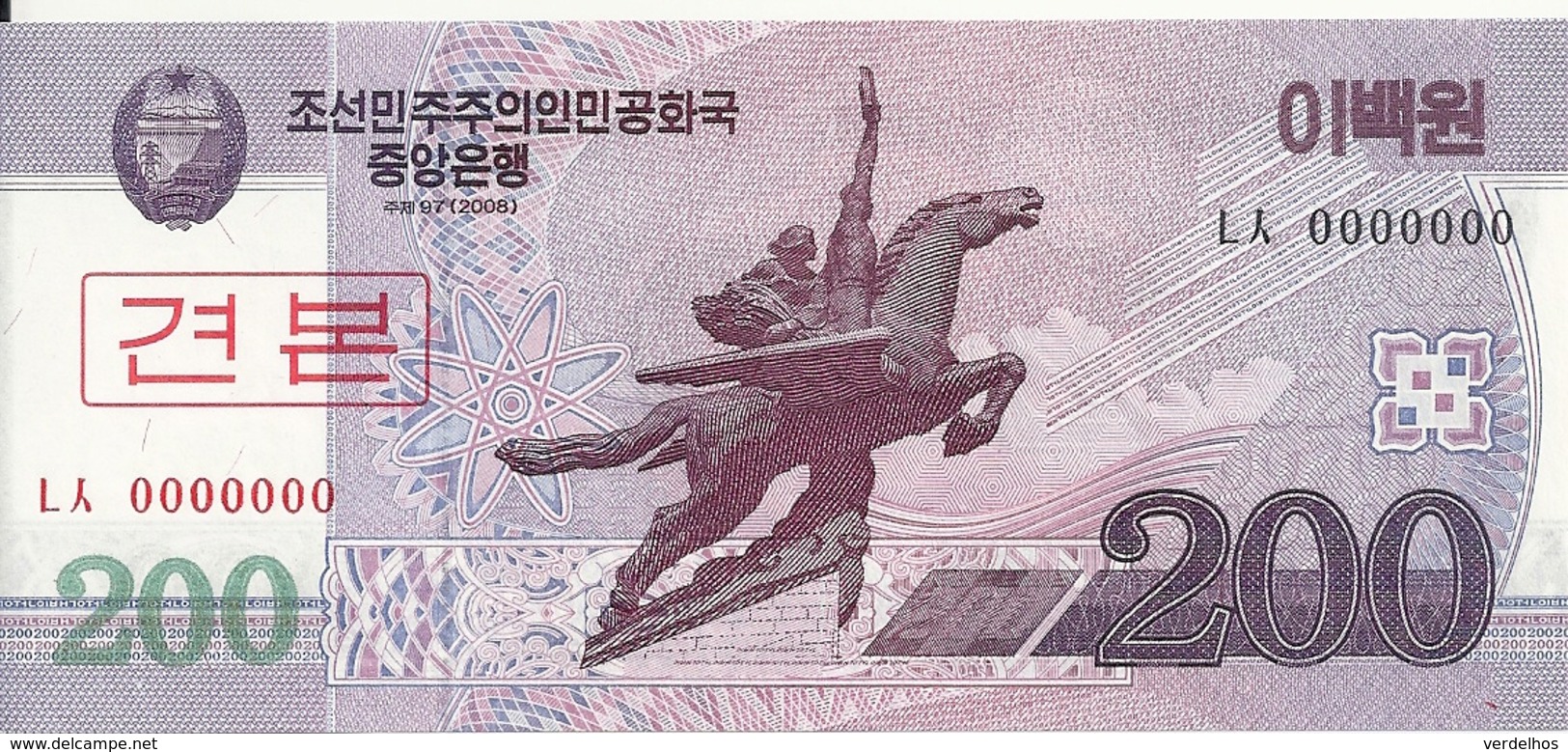 COREE DU NORD 200 WON 2008 UNC P 62 S - Korea, North