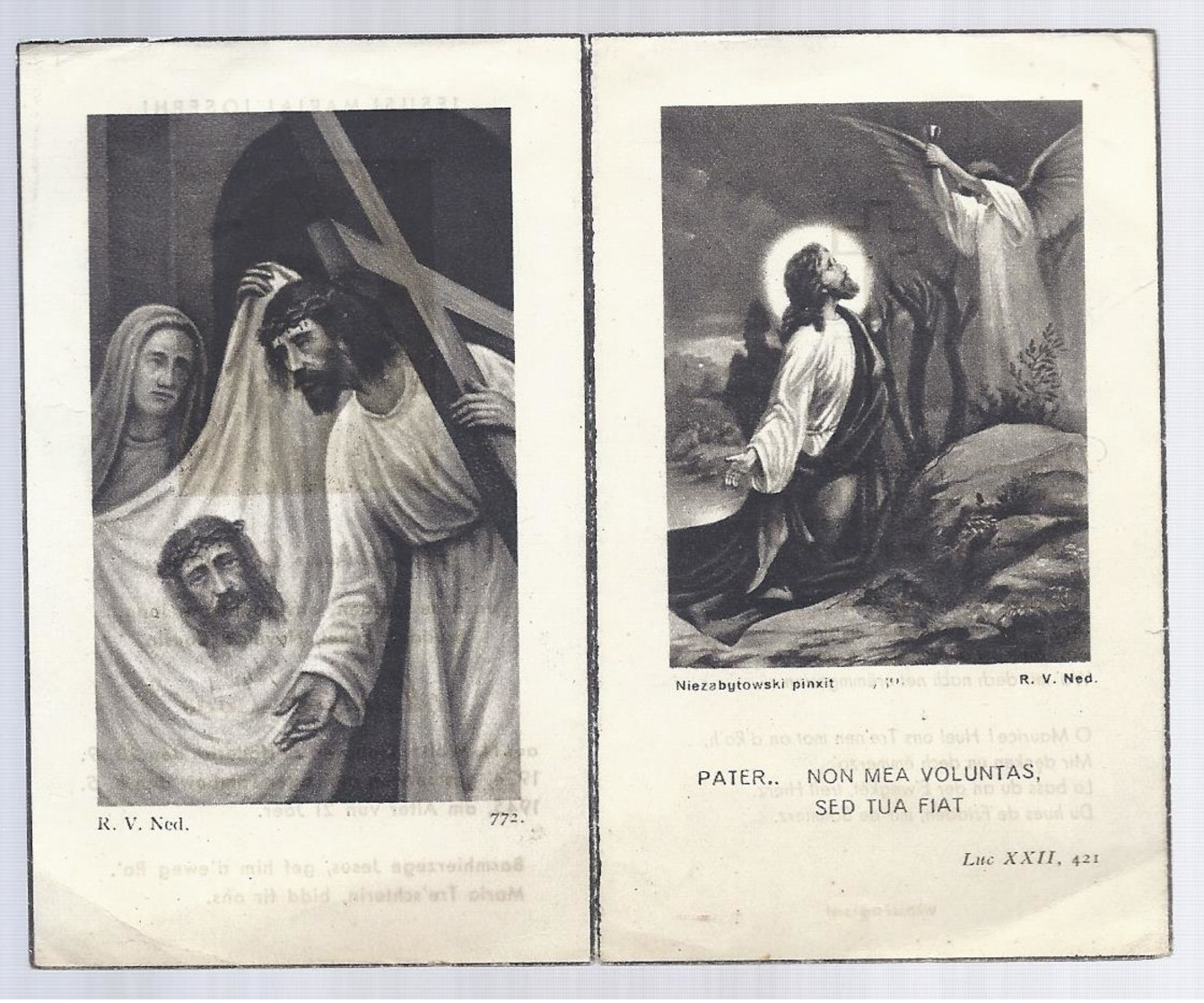 UNDENKEN M. LOOS AUS N. WOLTZ ° HOLLERICH 1924 + LAGER TAMBOW 1945 - Images Religieuses