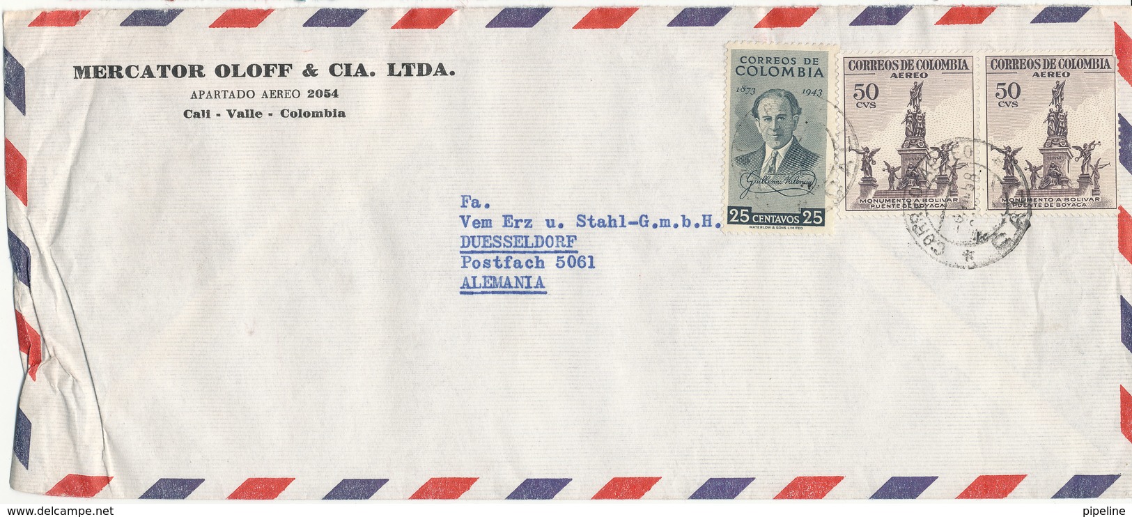 Colombia Air Mail Cover Sent To Germany 1958 - Colombia